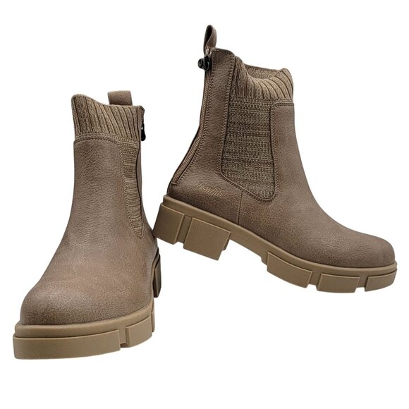Blowfish Moor Boots Malibu Cream Coffee  Double Zip Back Womens Size 8 New Box - Picture 1 of 12